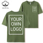 Double Sided Customized LOGO Picture Women T-Shirt Summer Y2K Loose Short Sleeves Comfortable T Shirts Crewneck DIY Tee Tops