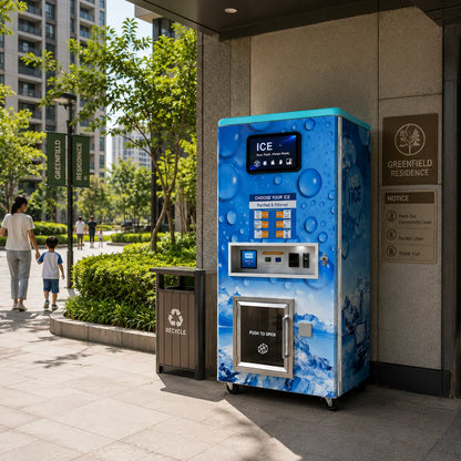 Customized Automatic Bagging and Sealing Packaging Ice Vending Machine, Reverse Osmosis Water Ice Vending Machine