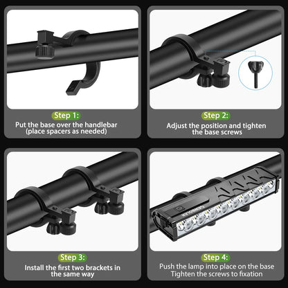 10000mAh Bicycle Light 17 LED Front Double Bracket Power Bank MTB Mountain Bicycle Lamp Bike Headlight Cycling Accessorie