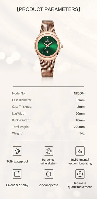 NAVIFORCE Women Watches Fashion Rose Gold Ultra Thin Ladies Watch Luxury Waterproof Quartz WristWatch Woman Relogio Feminino