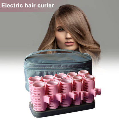 10PCS DIY Bangs Roller Electric Hair Curlers Do All Kinds of Different Hairstyles Hair Roller for Home Outdoor Indoor Use
