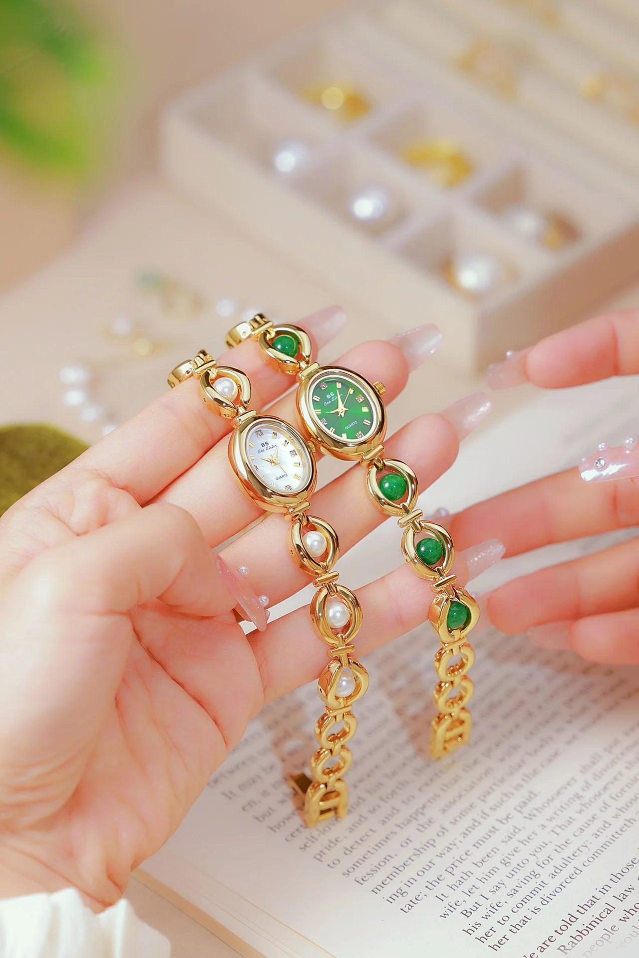 UTHAI Women's Watch Brand Japanese Style Light Luxury Simple Pearl Bracelet Jewelry Waterproof Female Fashion Clock Watches Gift