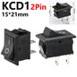 5/20/100pcs Auto Car Truck Boat Rocker Switch 250V 3A 2Pin ON/OFF Toggle SPST Switches Rocker Switch 10x15mm 15*21mm