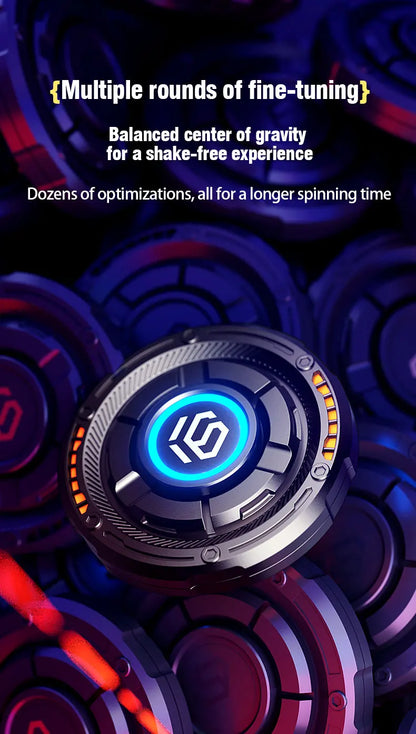 Metal EDC fidget spinner rotatable with luminous effect mechanical card-pushing function It's a stress-relieving toy Gifts  boys