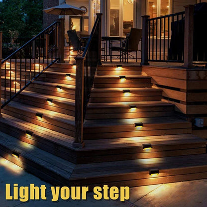 1~20PCs Solar Deck Lights Outdoor Waterproof LED Fence Lights Garden Step Lamp for Patio Stairs Railing Pathway Fences