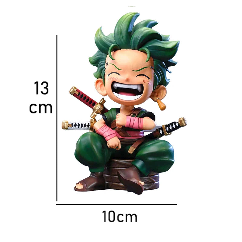Anime peripheral series new ONE PIECE Luffy Solon Sanji Q-version sitting posture model figurine toy for children birthday gifts