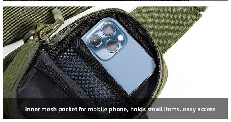 Outdoor Water Bottle Waist Bag Phone Crossbody Storage Pouch Camping Cycling Chest Bag Multifunctional Tactical Chest Bag Men's