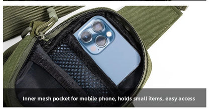 Outdoor Water Bottle Waist Bag Phone Crossbody Storage Pouch Camping Cycling Chest Bag Multifunctional Tactical Chest Bag Men's