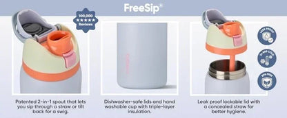 Owala FreeSip Insulated Stainless Steel Water Bottle with Straw, BPA-Free Sports Water Bottle, Great for Travel, 32 Oz