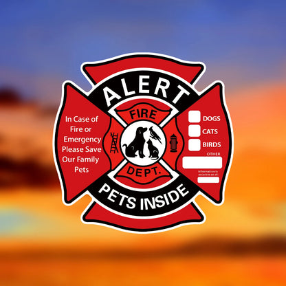Pet Alert Stickers Static Cling Window Decals Emergency Pets Rescue Sign (4 Pack)  Save My Pets in Case of Emergency Stickers
