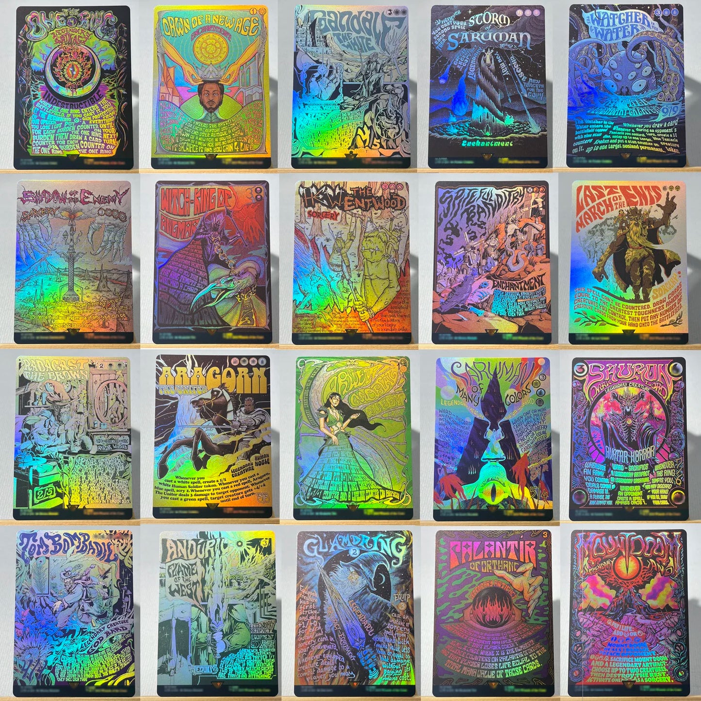 LTR FOIL3-01 Tcg proxy magic cards The One Ring Dawn of a New Age Shadow of the Enemy Hew the Entwood gather