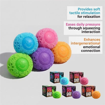 Flower Power Needoh Fuzz Ball Fidget Squeeze Ball Soft Quick Rebound Anti-anxiety Stress Relief Toy Sensory for Autism ADHD Gift