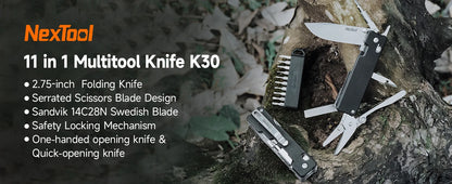 Nextool 11 In 1 Pocket Knife K30 Multi-tool Knight EDC Knife Outdoor Folding Knife Mini Portable Folding Scissor File Hand Tools