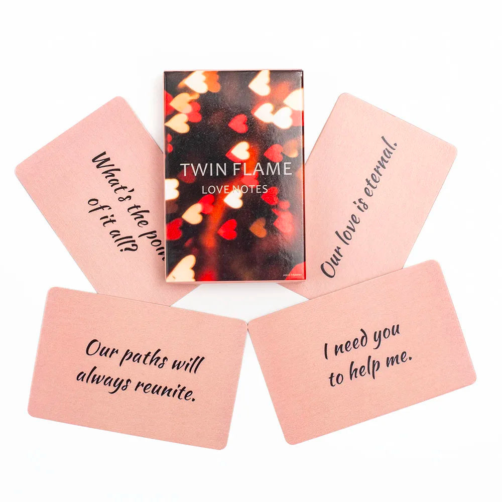 45pcs Twin Flame Love Notes Oracle Cards - 10.3×6cm Fortune Telling Deck Relationship Insights Table Board Game for Parties