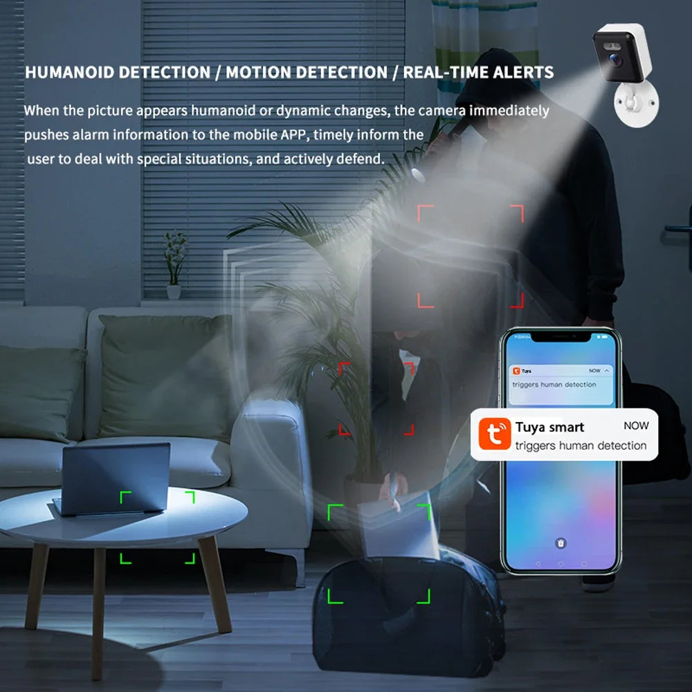 5MP Mini Cube Camera 2.4G Wifi Indoor Security IP Cam with Two Way Audio 2K Human Detection Smart Home Baby Monitor Tuya