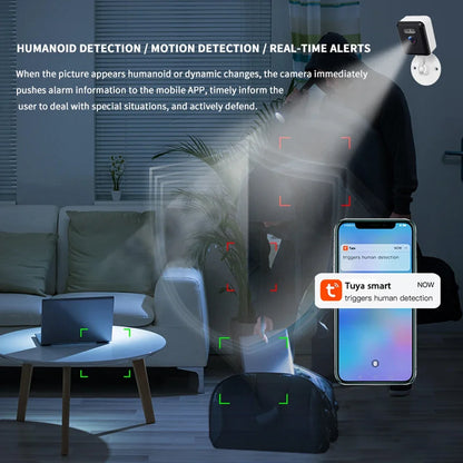 5MP Mini Cube Camera 2.4G Wifi Indoor Security IP Cam with Two Way Audio 2K Human Detection Smart Home Baby Monitor Tuya