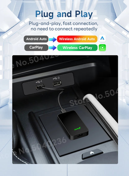 CarlinKit 5.0 2Air &4.0 CP2A Wireless Android Auto CarPlay CarPlay AI Box Online Upgrade WiFi Bluetooth Connect 2-In-1 Smart Box