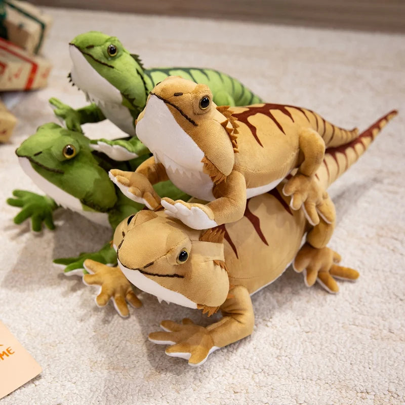 42/54cm Kawaii Long Soft Bearded Dragon Plush Toy Real Life Reptile Lizard Stuffed Animal Cute Room Decor Gift for Boy And Girl