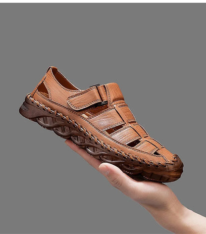 Large Size Summer New Men's Beach Sandals Outdoor Casual Leather Bag Head Wear-resistant Breathable Men's Shoes
