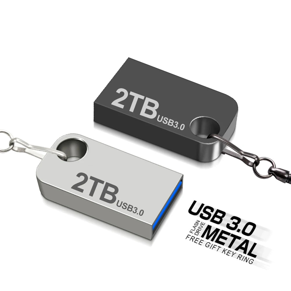 Mini USB 3.0 Pendrive 1TB 512GB 128GB Silvery External Storage Metal Memory Flash Drive USB Storage Key Pen Drive For Computer