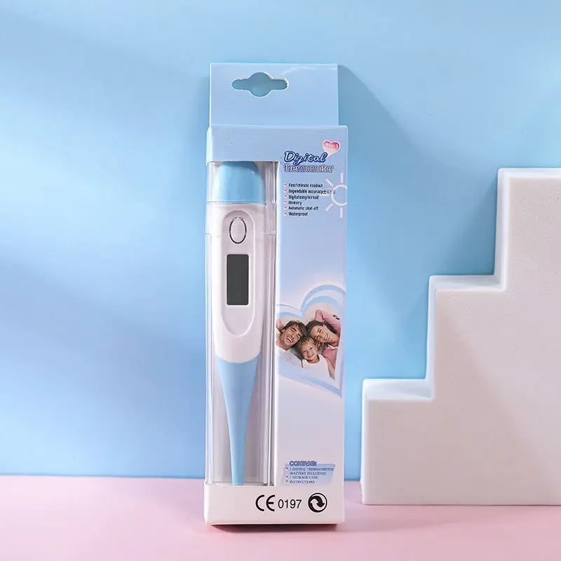Digital Thermometer with Soft Tip, Oral & Armpit Temperature Test for Baby Adults, Home First Aid Fever Detection Tool
