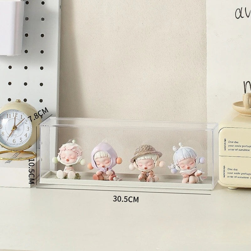 Acrylic Action Figure Display Case Transparent Doll Storage Box Toy Organizer Rack for Collectible Showcase Cabinet