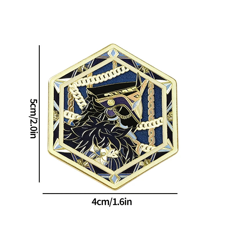 Genshin Impact Hard Enamel Pin Columbina Flins Odette Anastasya Badges Lapel Pin Cartoon Anime Brooches Backpack Decoration
