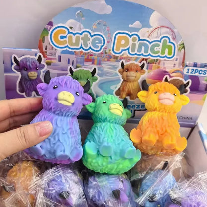 Scottish Highland Cow Squishy Slow Rebound Anxiety Relief Fidget Toy,Squishy Toys,Kid Toys,Juegos Para Niños,Cheese Squishy
