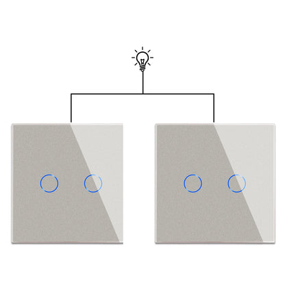 Bingoelec Grey Smart Light Switch and WiFi Wall Socket with Crystal Glass Panel Switches with Sockets Home Improvement