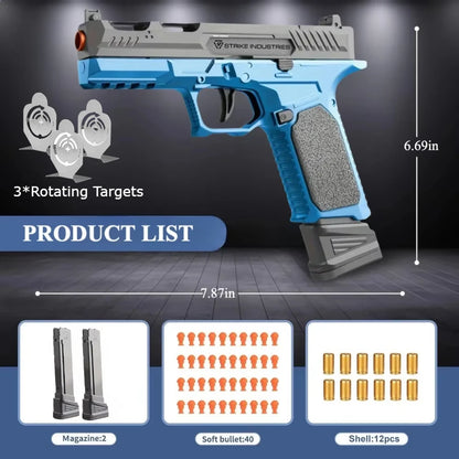 SIG17 Shell Throwing Toy Gun Continuous Firing Blowback Soft Bullet Pistol Model Empty Hanging Children's Toy Boys Gift