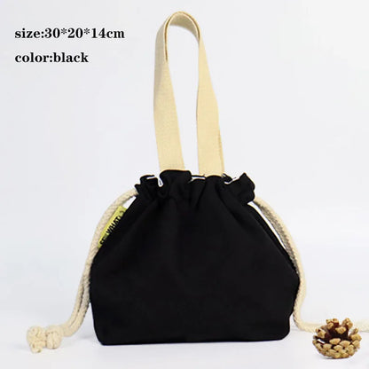Canvas Cotton bag grocery handbag Foldable Fabric tote bag portable Storage organizer Shopping bag for woman Cloth organizer bag