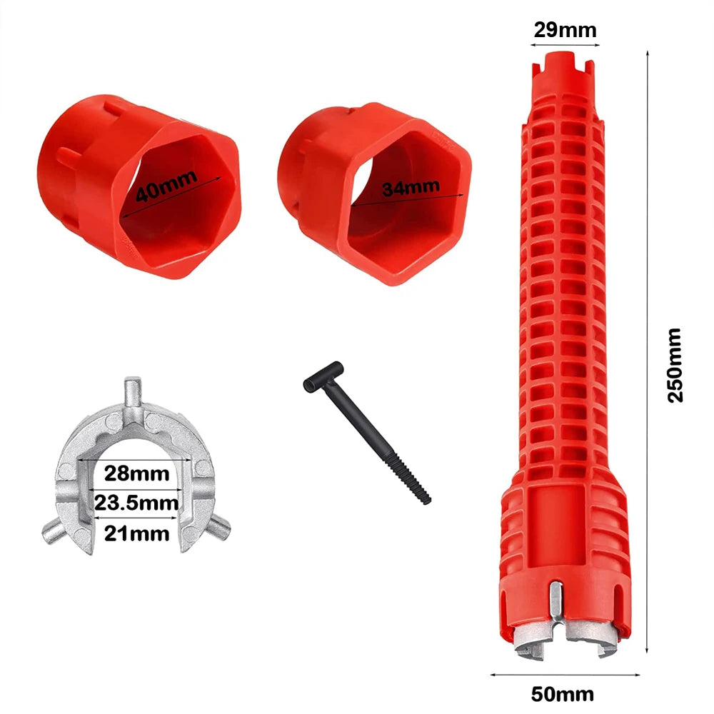 New 8 In 1 Multi Purpose Faucet and Sink Installer Wrench Anti-Slip Handle Double Head Wrench Tool Extra-long design Wrench Tool