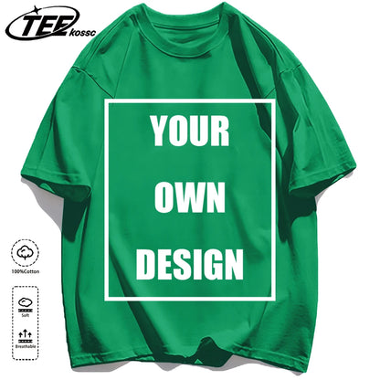Men's Personalized T-shirt 100%Cotton Tee Custom Shirt Make Your Design Logo Text Men Women Design Your Gift Couple Tshirt