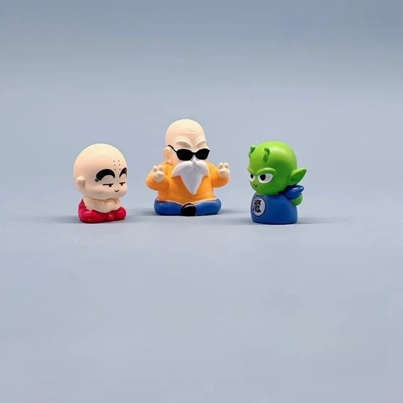 Dragon Ball Anime Figure Son Goku Master Roshi Piccolo Krillin Q Version Figure Model Toy Pvc Car Decoration Collection Gifts