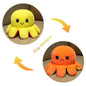 18/28/48cm Cute Reversible Mood Octopus Plush Toy Double Sided Flip Octopus Pillow Soft Stuffed Animal Doll Home Room Decor Gift