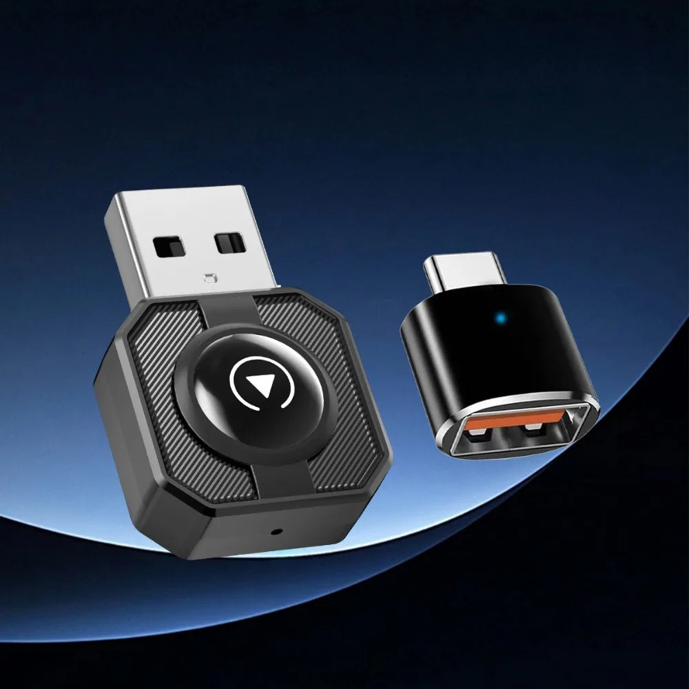 Wireless CarPlay Box 2 in 1 Mini AI Box for Car Plug and Play Adapter for iPhone Android Auto Smart Multimedia Easy Install
