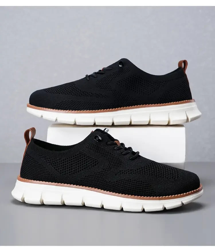 Vanmie Men Casual Sneakers Shoes Breathable Summer Knitted Mesh Sock Sneakers Fashion Simple Lace-up Lightweight  Sneakers