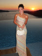 Summer Sleeveless Striped Spaghetti Strap Women Dress Irregular Tight Vacation Vestidos V-neck Fashion Long Skirt Loose  2026