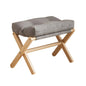 Portable Wooden Footstool with Plush Cotton Padding for Entryway and Lounge Use