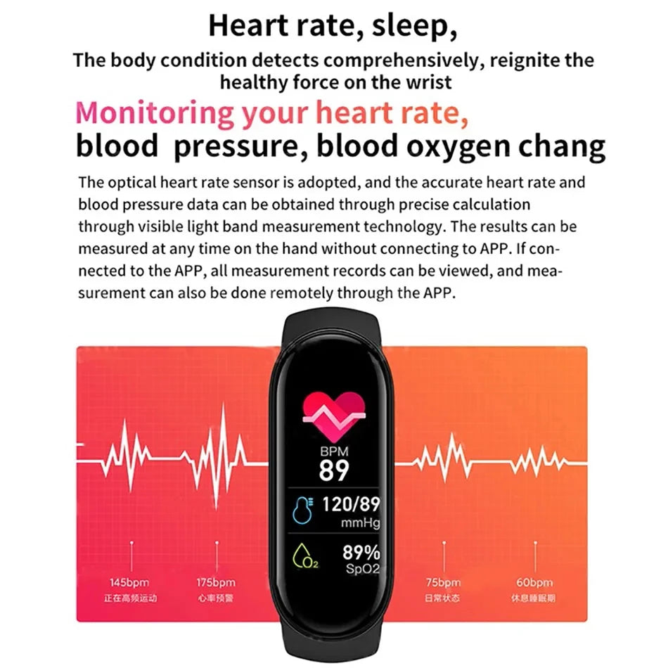 Lenovo Waterproof Smart Watch MenWomen Fitness Smart Bracelet Sports Band Heart Rate Blood Pressure Monitor Multi-function Watch