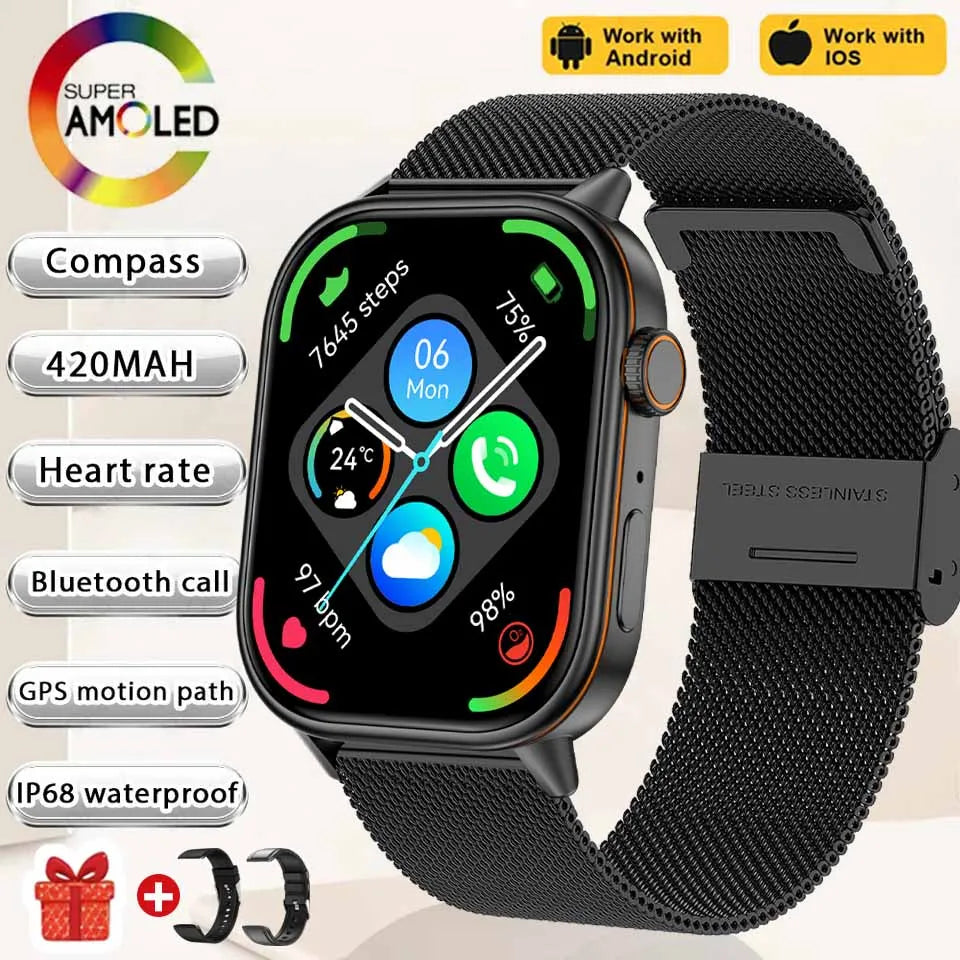 2026 New Women Fashion Sports Smart watch 2.01-inch Screen IP68K Swim GPS Positioning Bluetooth Call Health Heart Rate Bracelets