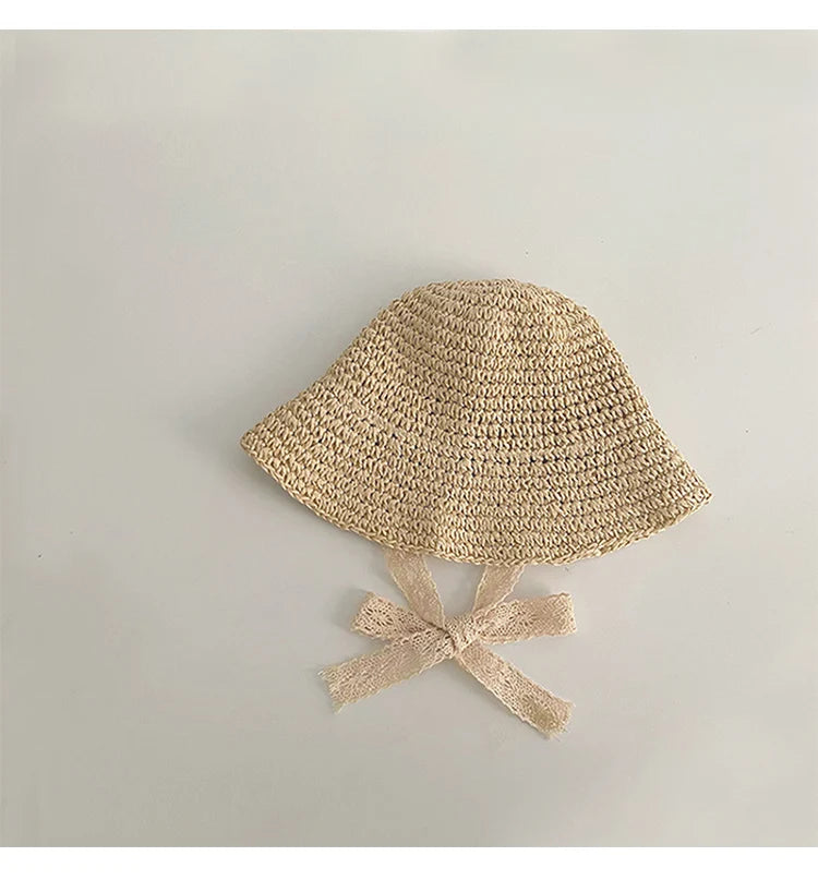 Korean style straw hat for little girls from 1 to 6 years old, sun protection, Korean style