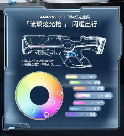 Large Electric Water Gun Toy with Light Big Capacity Automatic Water Water Spray Pistol Summer Outdoor Toy for Adult Boy Gift