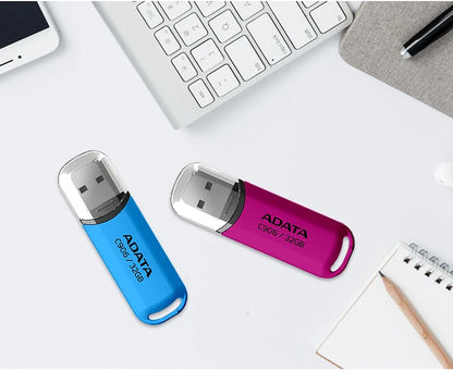 ADATA USB 2.0 Flash Disk C906 Memory Stick 8GB 16GB 32GB 64GB USB Flash Drive White Black Mini Portable Pen Drive For Computer