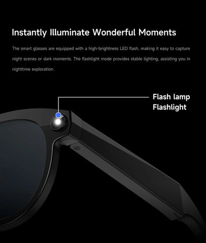 Lenovo NEW 8K 1600W HD AI Smart Glasses Camera Dual Real-time Translation Bluetooth Call Shoot Audio Video Music Play Sunglasses