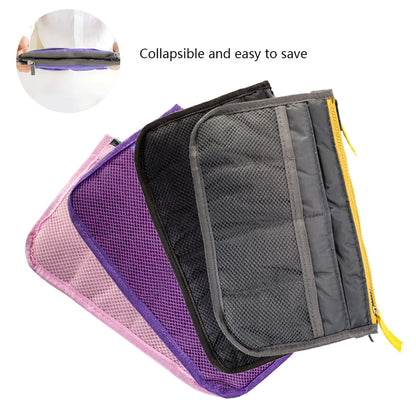 Multifunctional Bi-fold Storage Bag Large Capacity Makeup Bag with Mesh Grid Travel Storage Bag Mommy Bag Multi Pocket Cosmetic