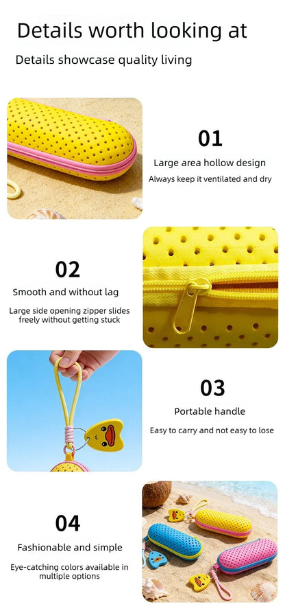 Perforated EVA Breathable Swim Goggle Storage Case with Handle Portable Glasses Sunglasses Case Swimming Gear Accessories