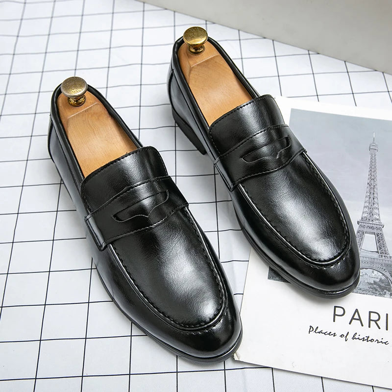 Classic Casual Business Shoes Men Formal Social Wedding Leather Shoes Men Slip On Office Leather Loafers Men's Dress Shoes
