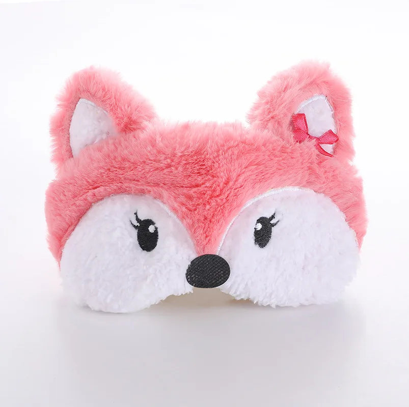 Cute Sleep Mask Eye Sort Bandage Plush Blindfold Cover Sleeping Dream For Girl Women Night Animal Eyepatch Nap Relax Health Care