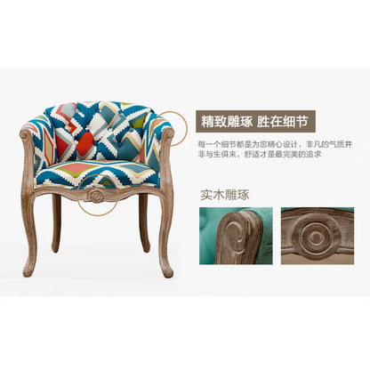 Leisure Sofa Chair, Solid Wood Antique Dining Chair, European Hotel Dining Chair, Living Room Leisure Sofa,Support Customization